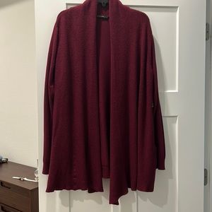 Cyrus open front cardigan. Burgundy color.